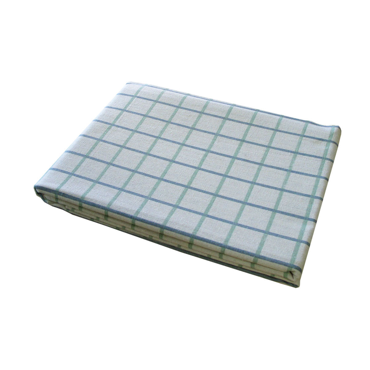 Cotton Grid Checks Oblong Table Cloth Blue 150 x 230cm - Royalratri