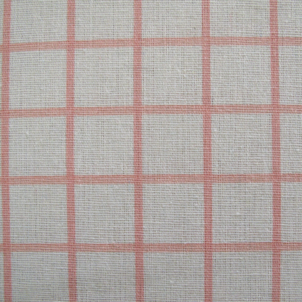 Cotton Grid Checks Oblong Table Cloth Coral 150 x 230cm - Royalratri