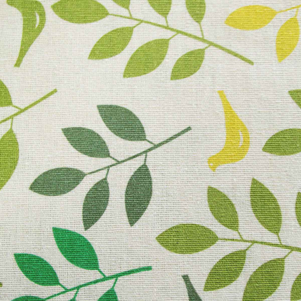 Cotton Yellow Leaves Birdie Oblong Table Cloth 150 x 230cm - Royalratri