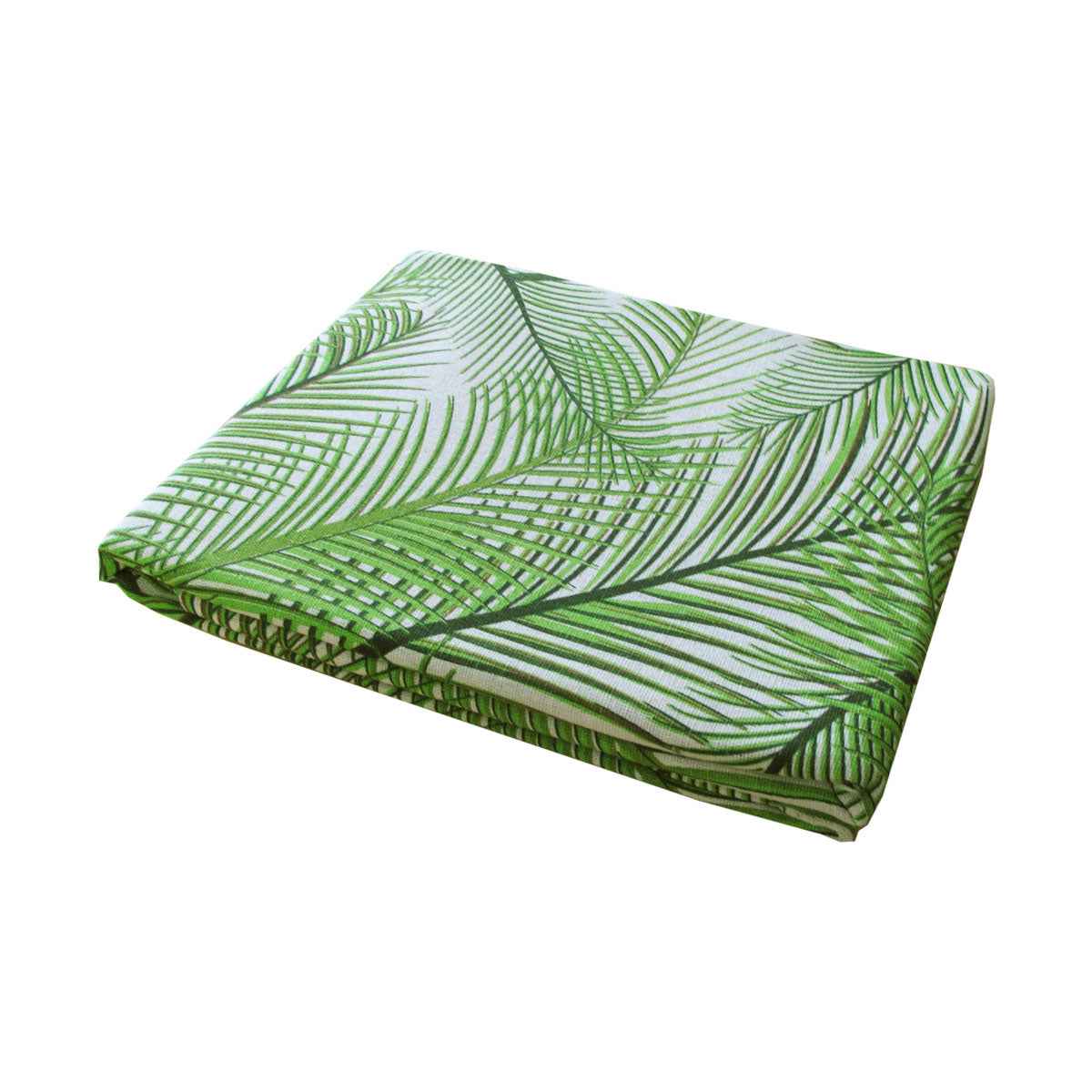 Cotton Green Palm Leaves Oblong Table Cloth 150 x 230cm - Royalratri