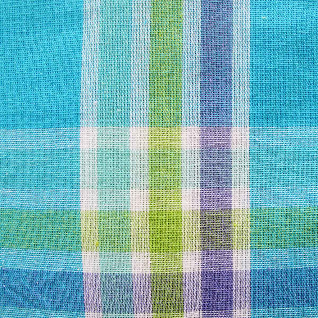 Cotton Plaid Checks Round Table Cloth 180cm Diameter Blue - Royalratri