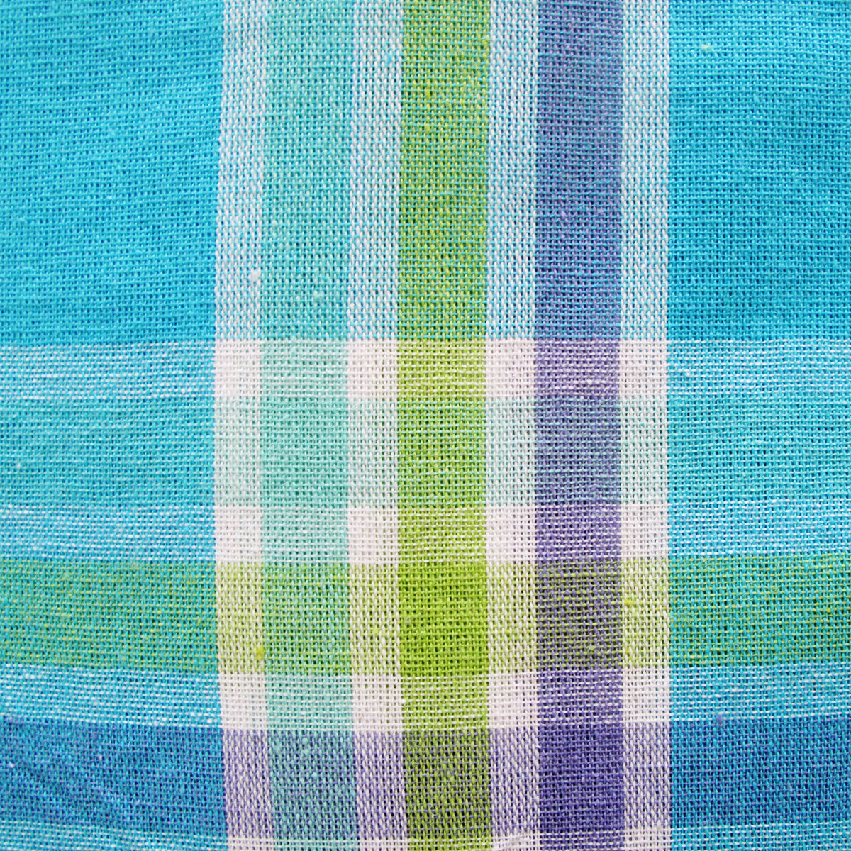 Cotton Plaid Checks Oblong Table Cloth Blue 130 x 180cm - Royalratri