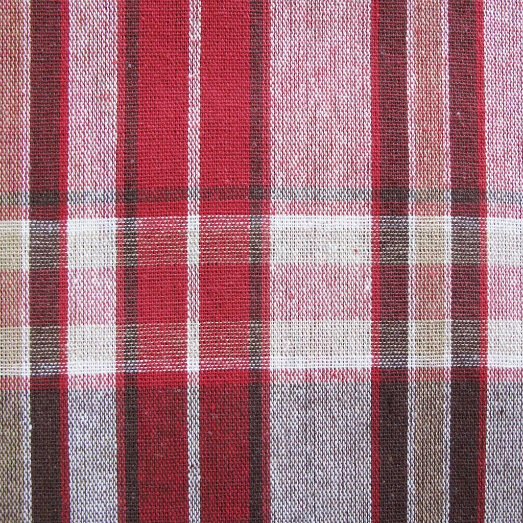 Cotton Plaid Checks Oblong Table Cloth Red 130 x 180cm - Royalratri