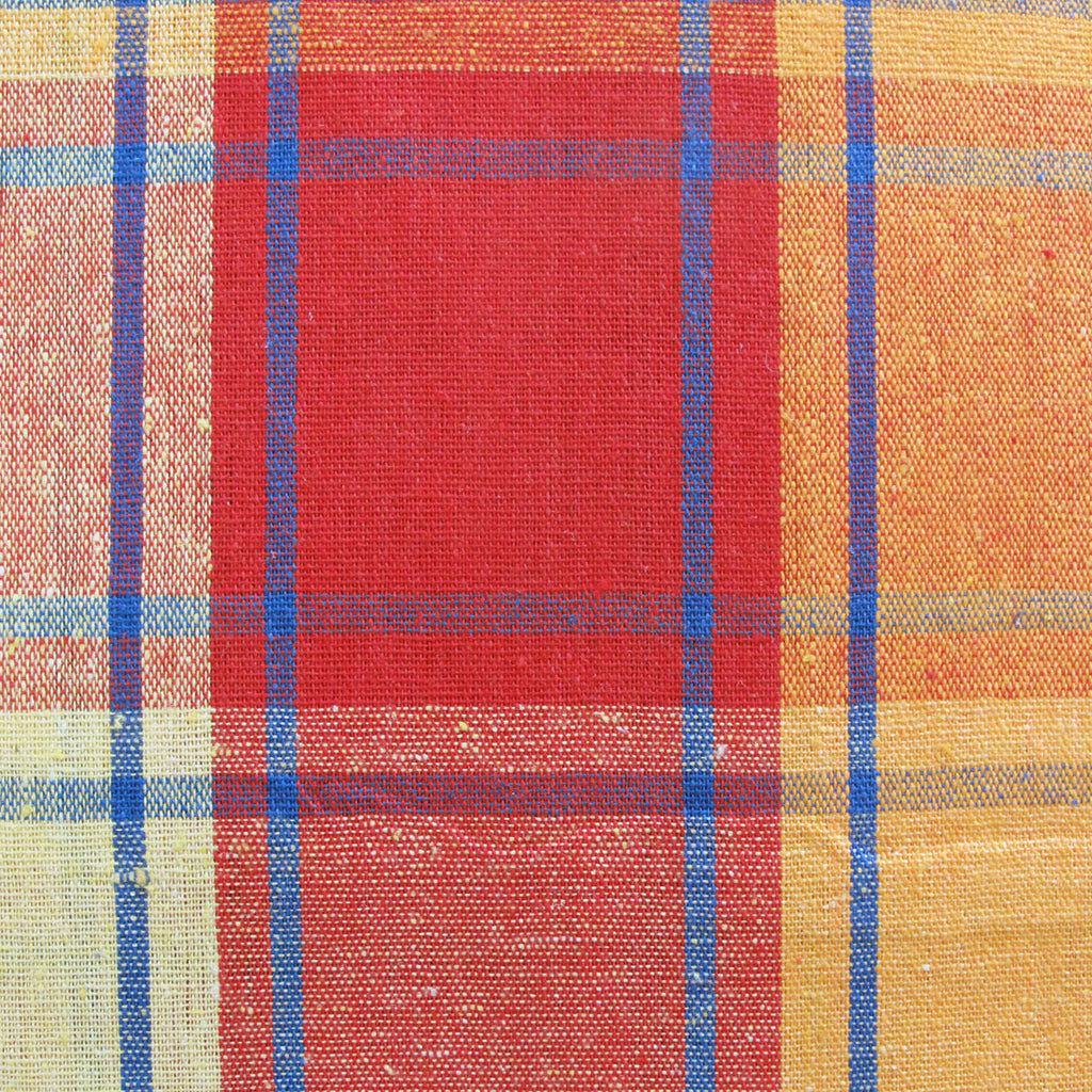 Cotton Plaid Checks Oblong Table Cloth Yellow 130 x 180cm - Royalratri