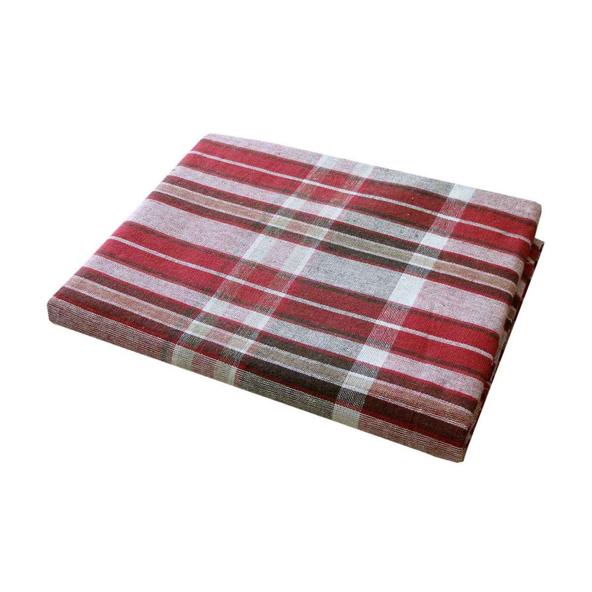 Cotton Plaid Checks Oblong Table Cloth Red 150 x 230cm - Royalratri