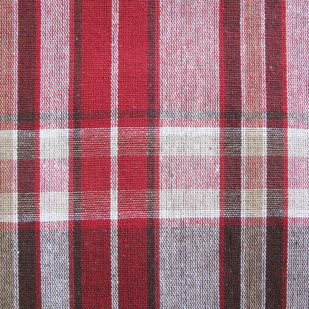 Cotton Plaid Checks Oblong Table Cloth Red 150 x 230cm - Royalratri