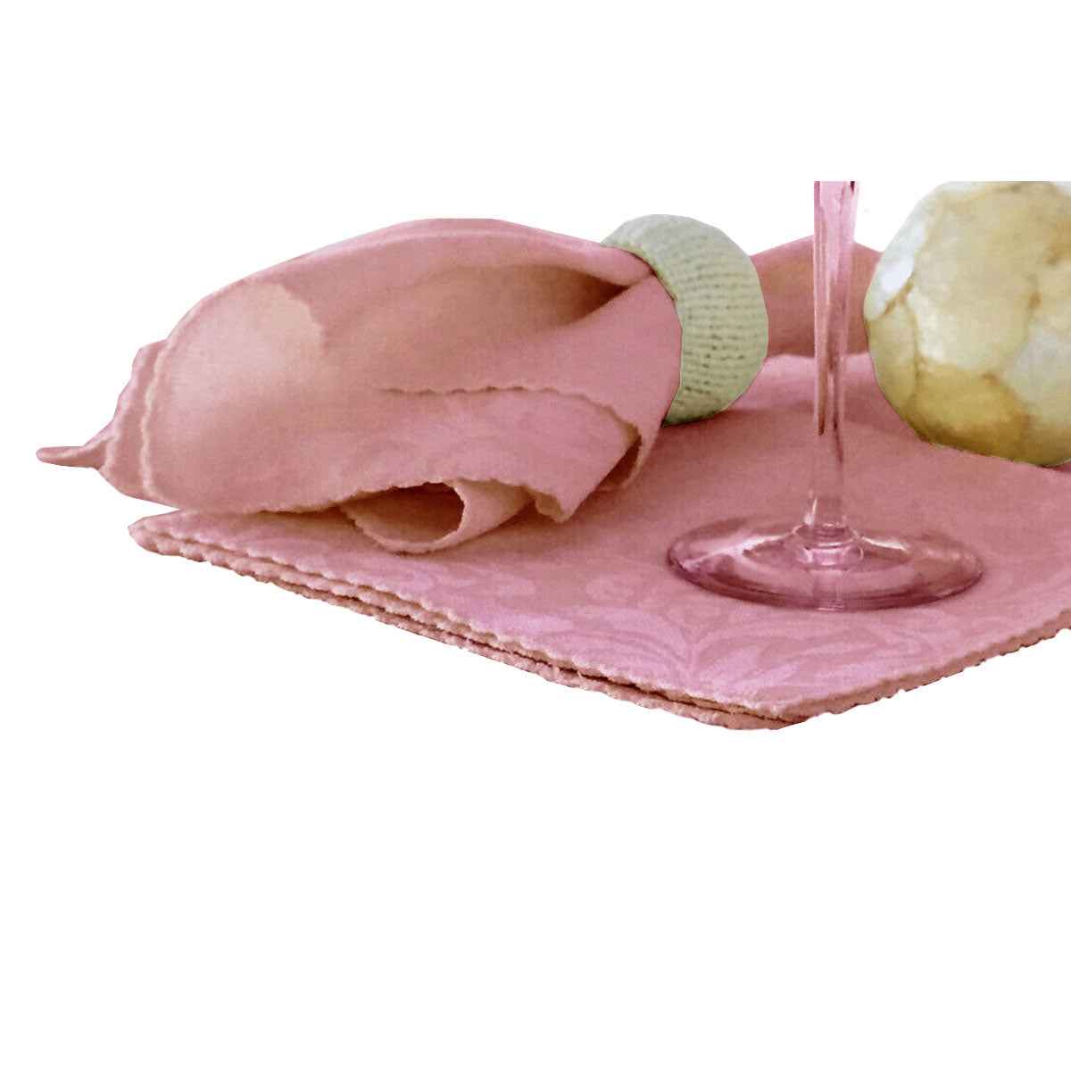 Damask Embossed Napkins Blossom Pink Set of 6 - Royalratri