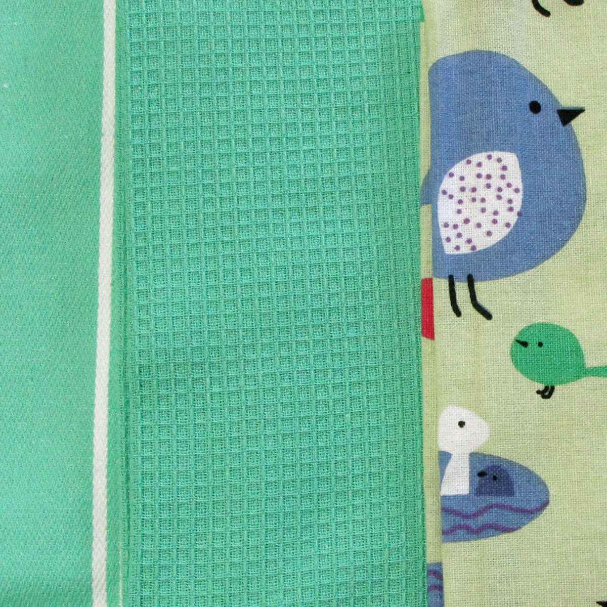 Home Oasis Printed Rich Tea Towels Birdie Mint Set of 3 - Royalratri
