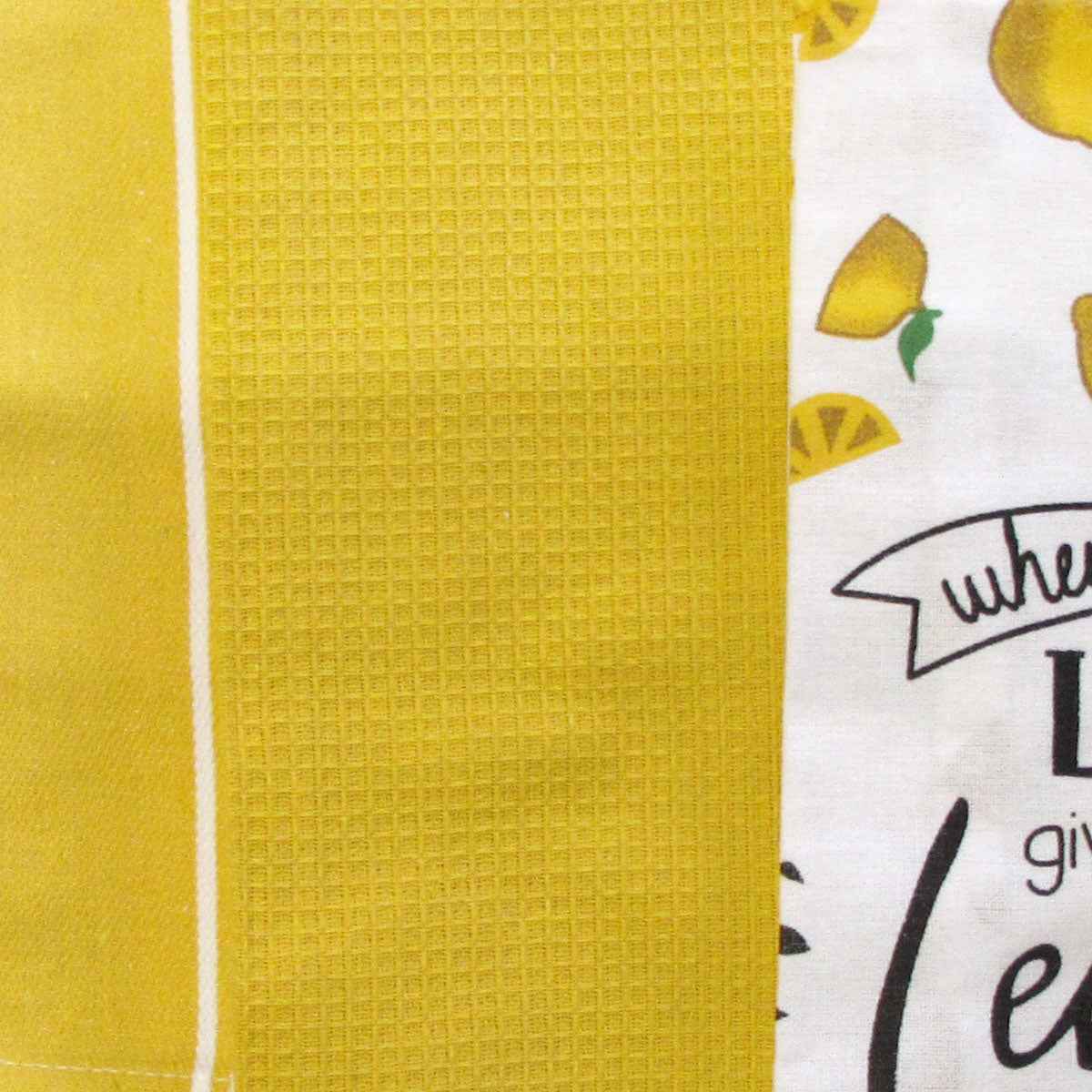 Home Oasis Printed Rich Tea Towels Lemons Yellow Set of 3 - Royalratri