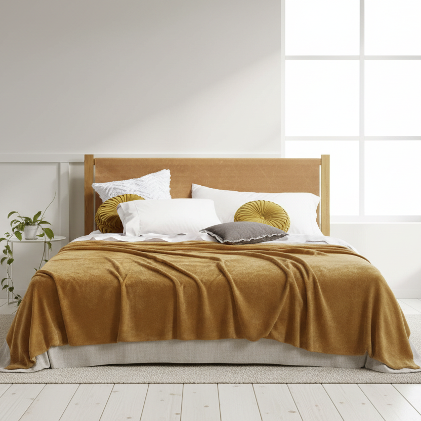 Luxury Super Soft Blanket Queen/King Khaki