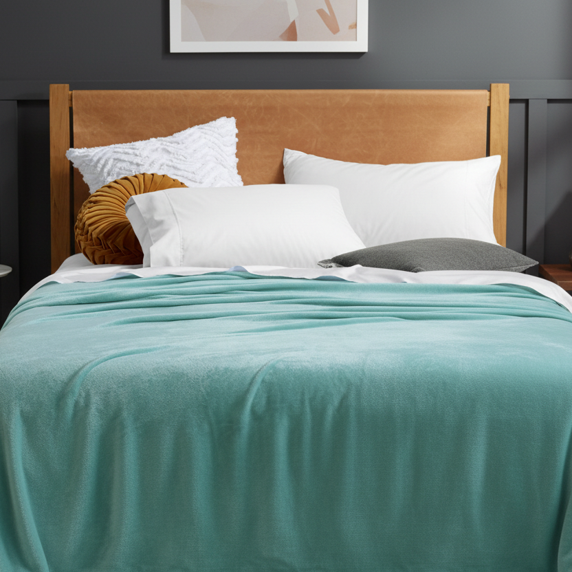 Luxury Super Soft Blanket Queen/King Aqua Island