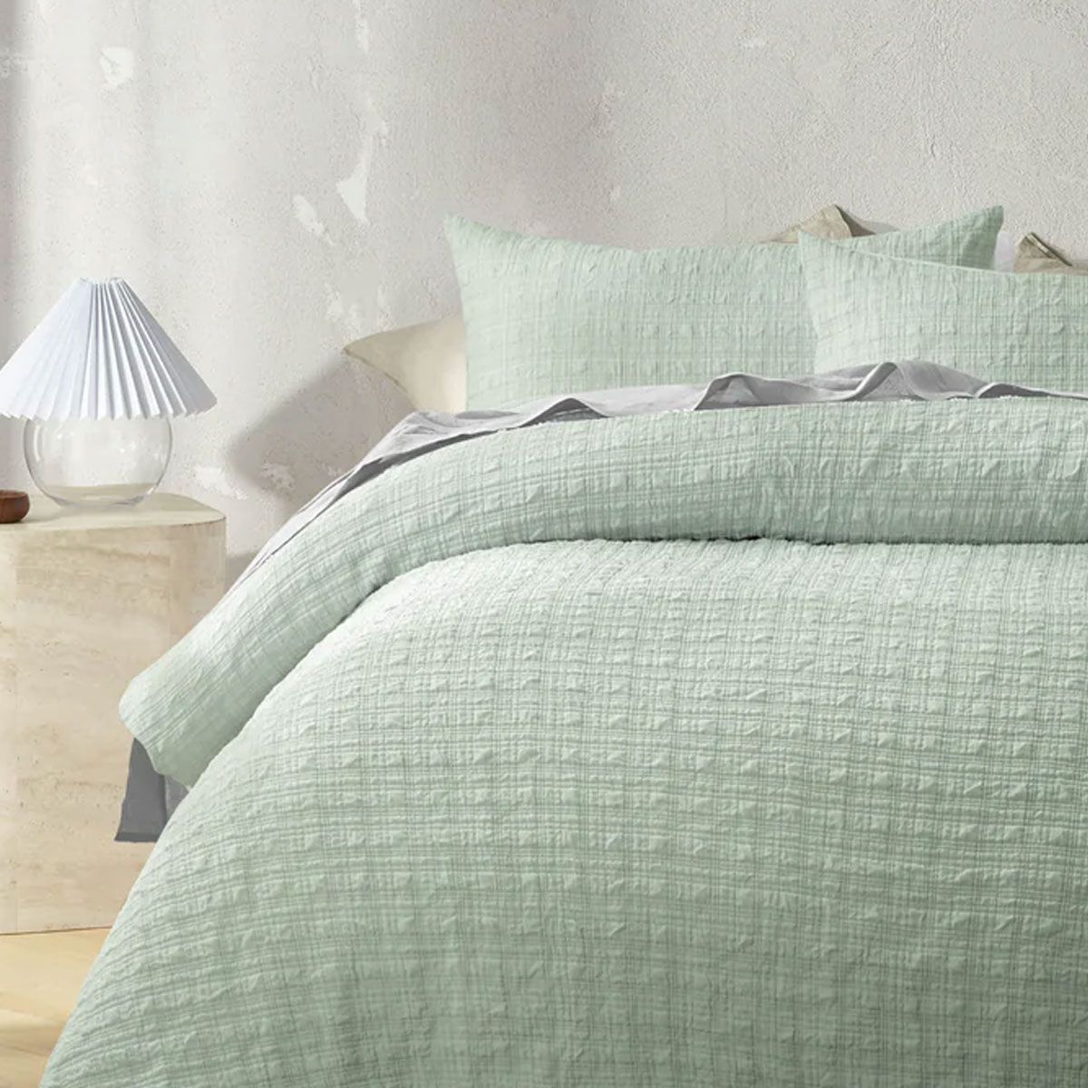 Accessorize Augusta Sage Crinkled Look Quilt Cover Set King