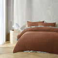 Accessorize Augusta Terracotta Crinkled Look Quilt Cover Set Double