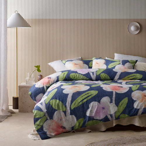 Accessorize Bella Blue Cotton Floral Quilt Cover Set King - Royalratri