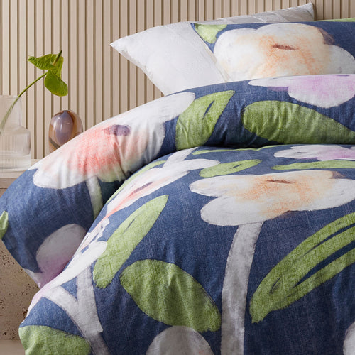 Accessorize Bella Blue Cotton Floral Quilt Cover Set King - Royalratri