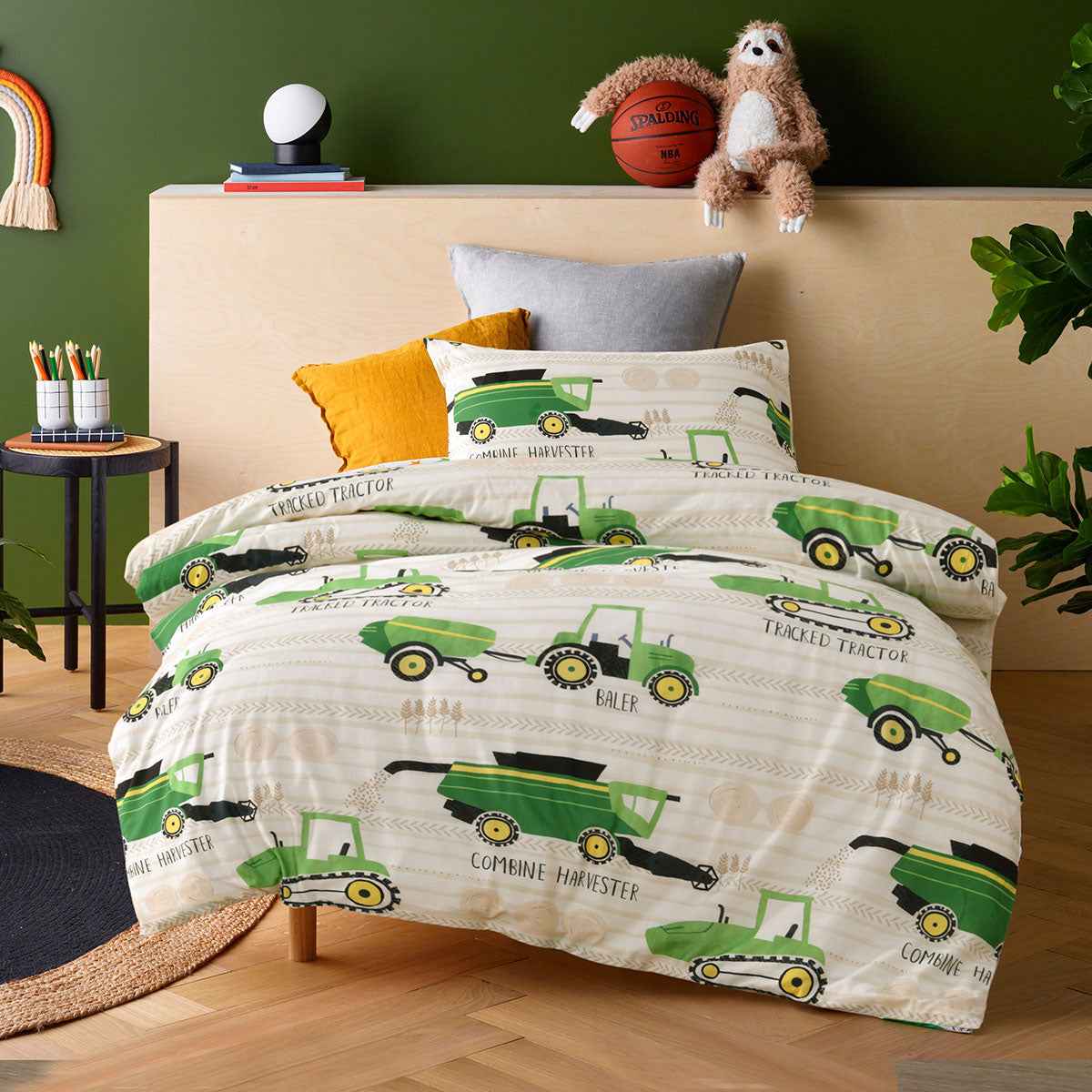 Kids Country Harvest Washed Quilt Cover Set Single