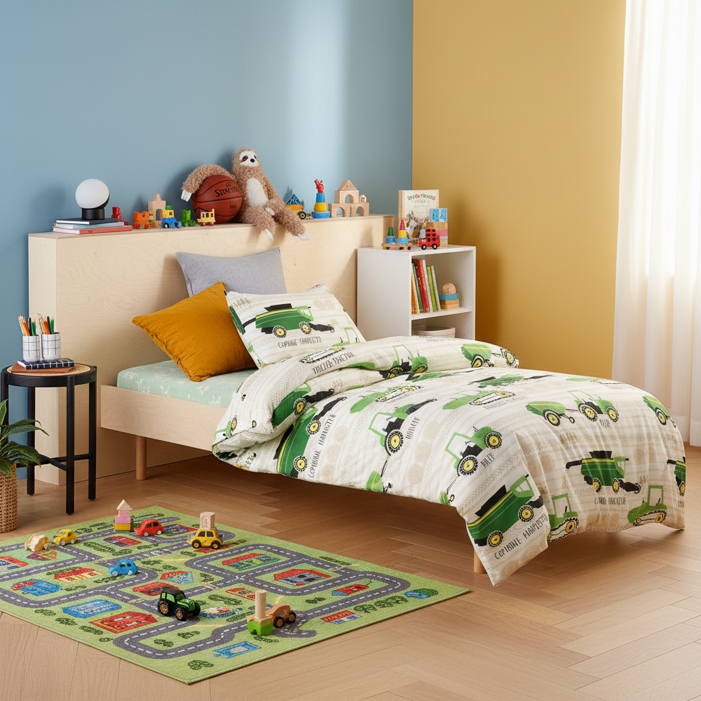 Kids Country Harvest Washed Quilt Cover Set Single