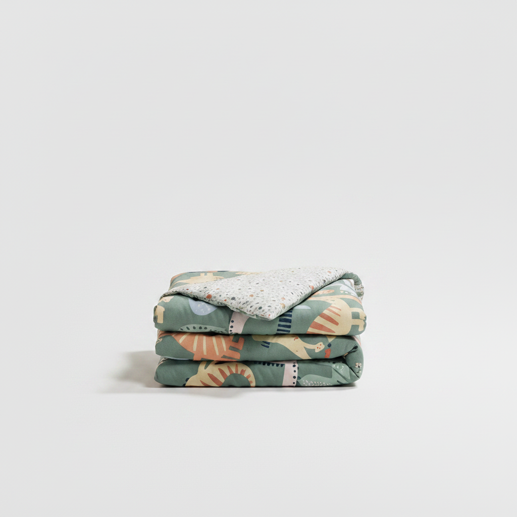 Kids Dino Mania Green Cotton Quilt Cover Set Single