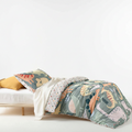 Kids Dino Mania Green Cotton Quilt Cover Set Single