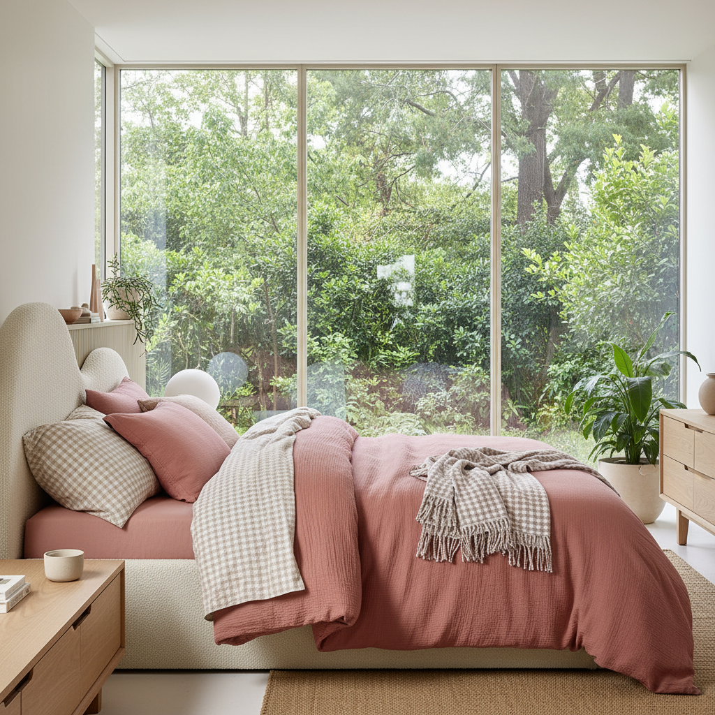 Clay Cotton Gauze Quilt Cover Set King