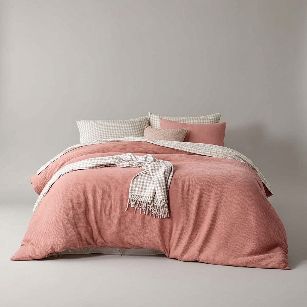 Clay Cotton Gauze Quilt Cover Set King