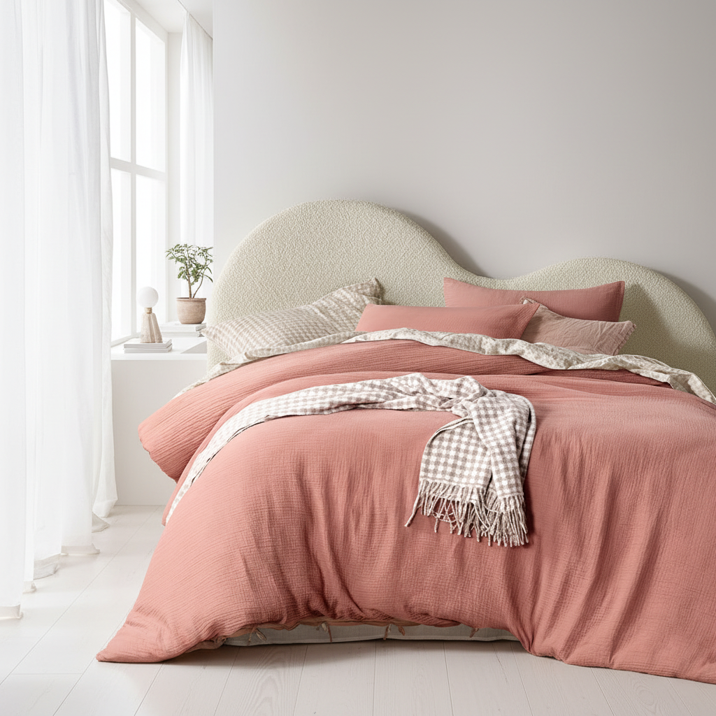 Clay Cotton Gauze Quilt Cover Set Queen