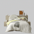 Reversible White Butter Cotton Gauze Quilt Cover Set King