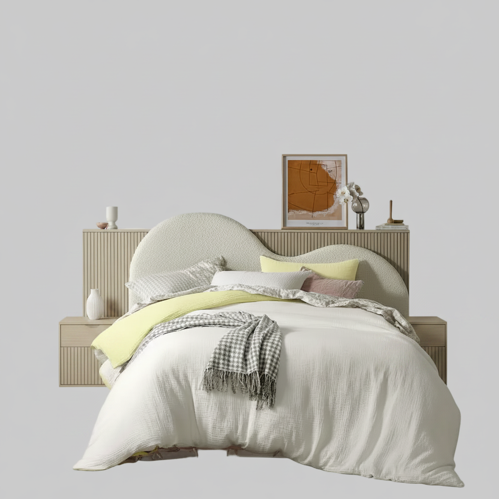 Reversible White Butter Cotton Gauze Quilt Cover Set King
