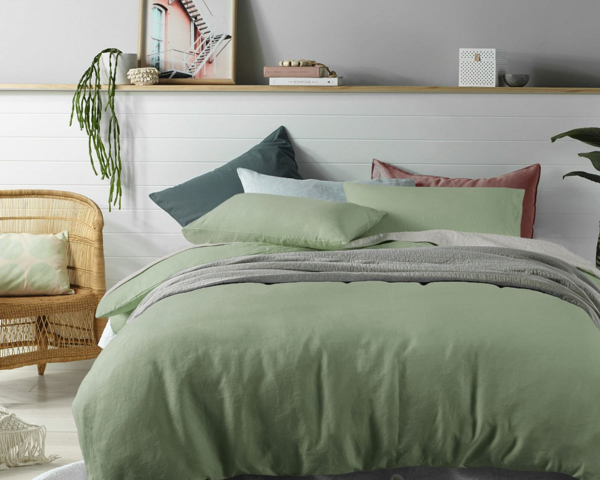 QUILT COVER SET SAGE DOUBLE