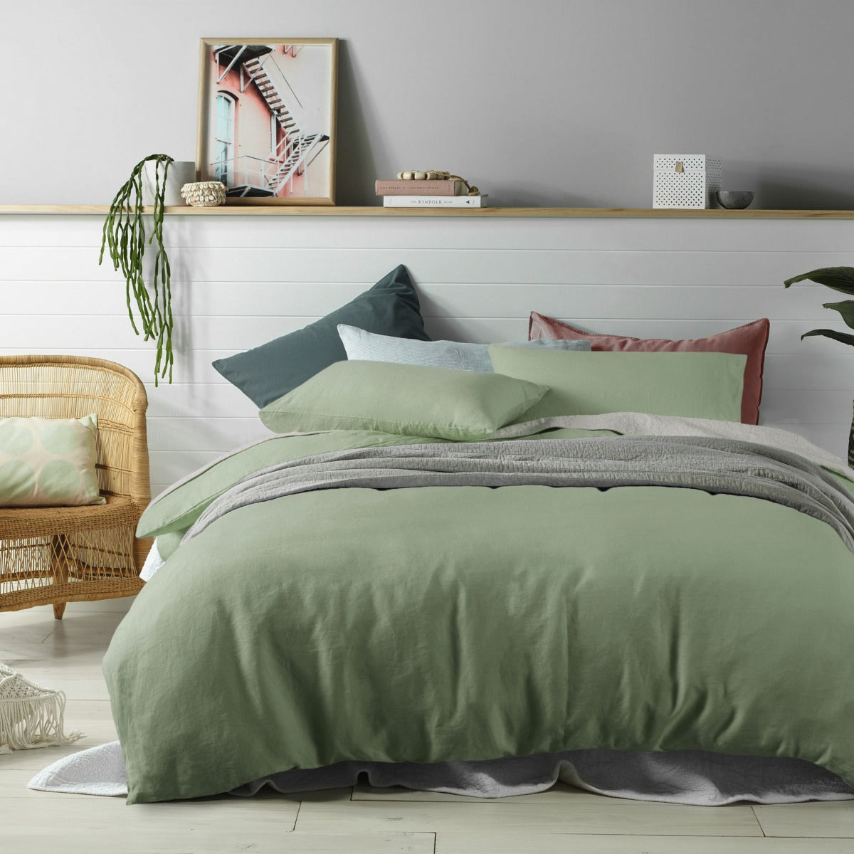 QUILT COVER SET SAGE SINGLE
