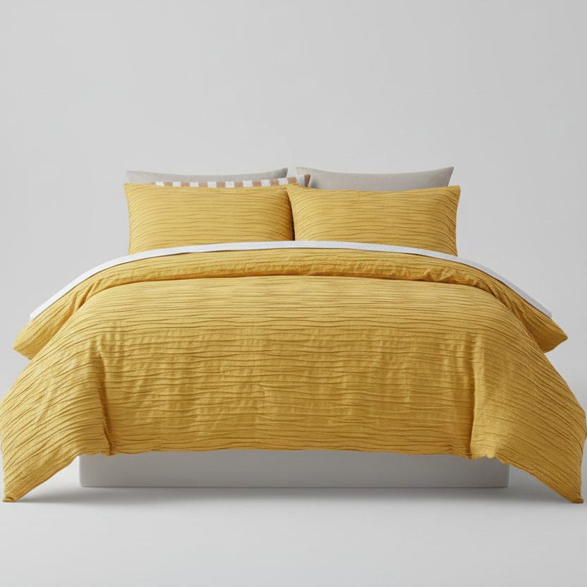 Ochre Cotton Quilt Cover Set King