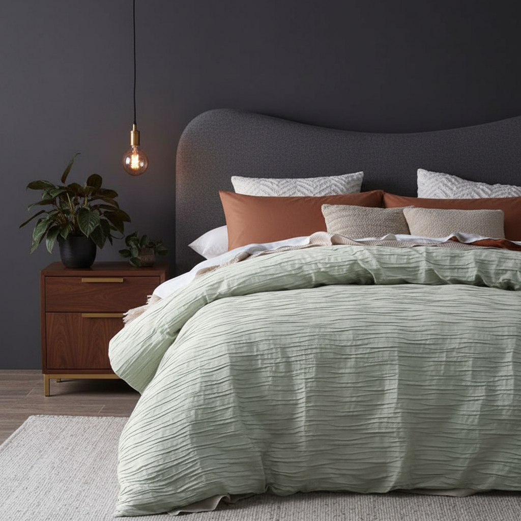 Sage Cotton Quilt Cover Set Queen