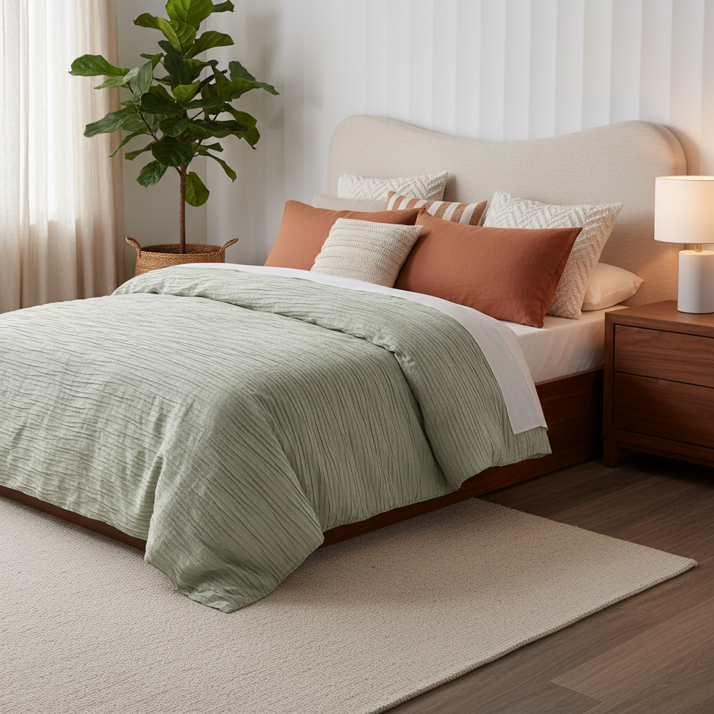 Sage Cotton Quilt Cover Set Single