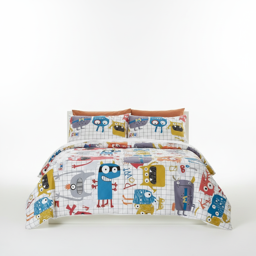 Kids Monster Squad Glow Dark Quilt Cover Set Single