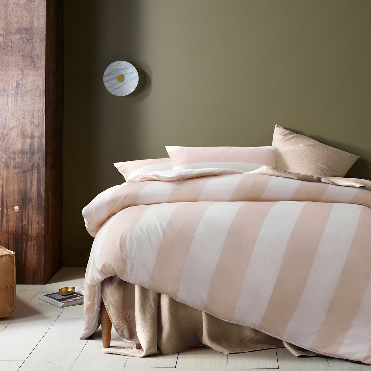 Accessorize Regency Natural Striped Washed Cotton Quilt Cover Set King