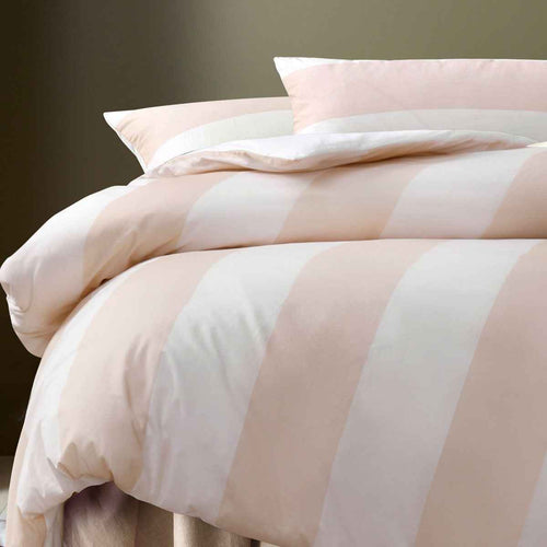 Accessorize Regency Natural Striped Washed Cotton Quilt Cover Set Super King - Royalratri