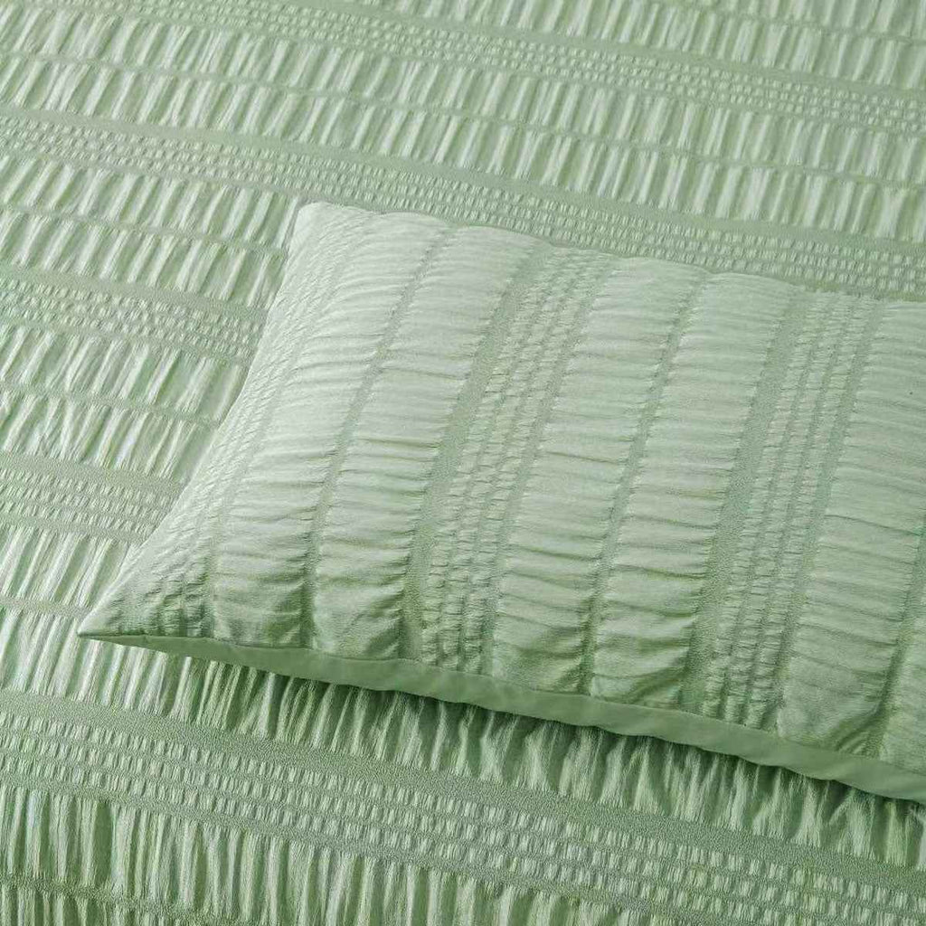 Seersucker Sage Quilt Cover Set Queen