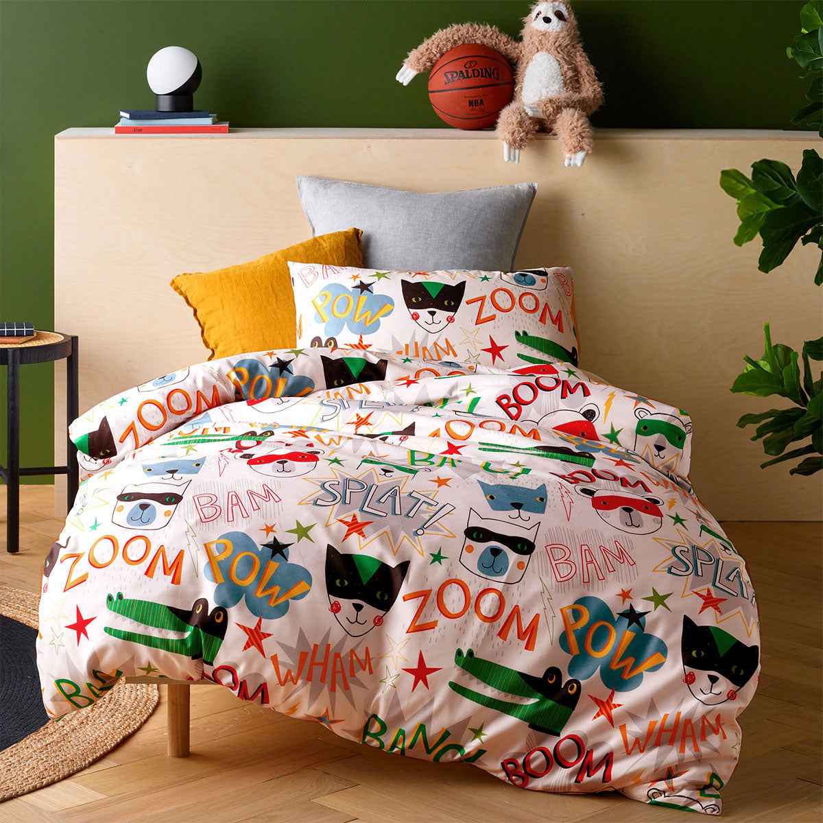 Kids Superhero Quilt Cover Set Single