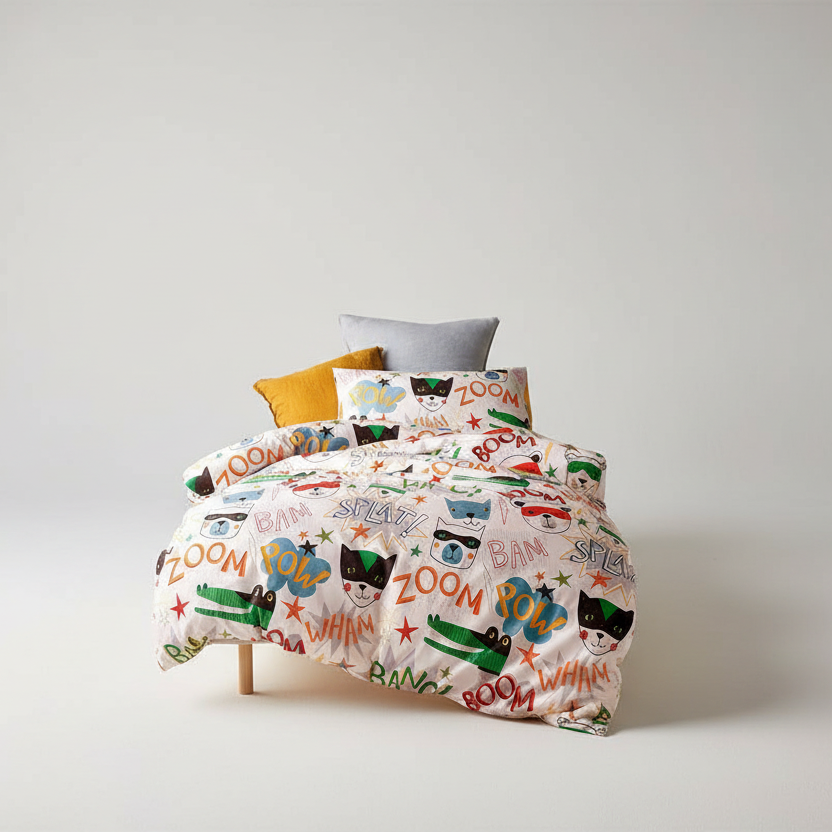 Kids Superhero Quilt Cover Set Single