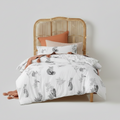 Kids Woodland White Cotton Quilt Cover Set Double