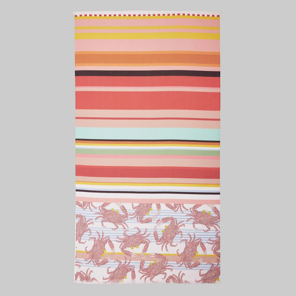 Oilily Cotton Digital Print Large Towel Crazy Crabs