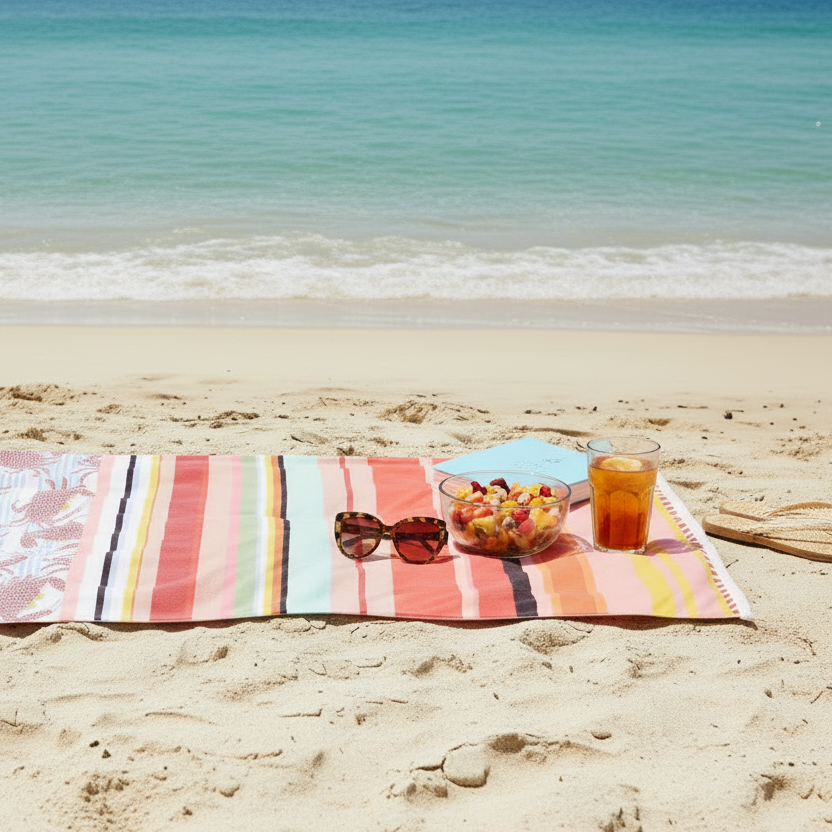 Oilily Cotton Digital Print Large Towel Crazy Crabs