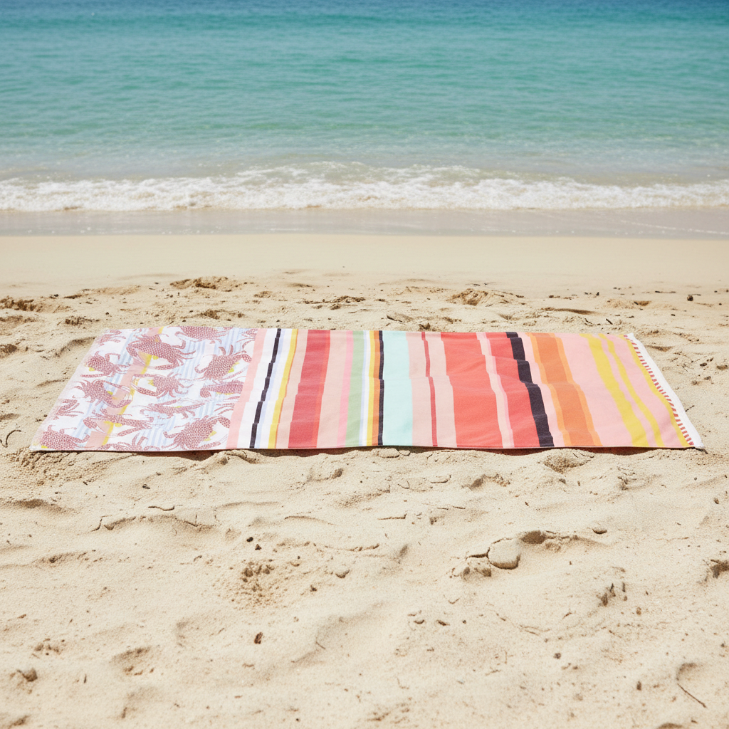 Oilily Cotton Digital Print Large Towel Crazy Crabs
