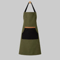 Apron 83 x 68 cm Olive & Black - Royalratri