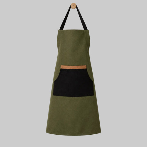 Apron 83 x 68 cm Olive & Black - Royalratri
