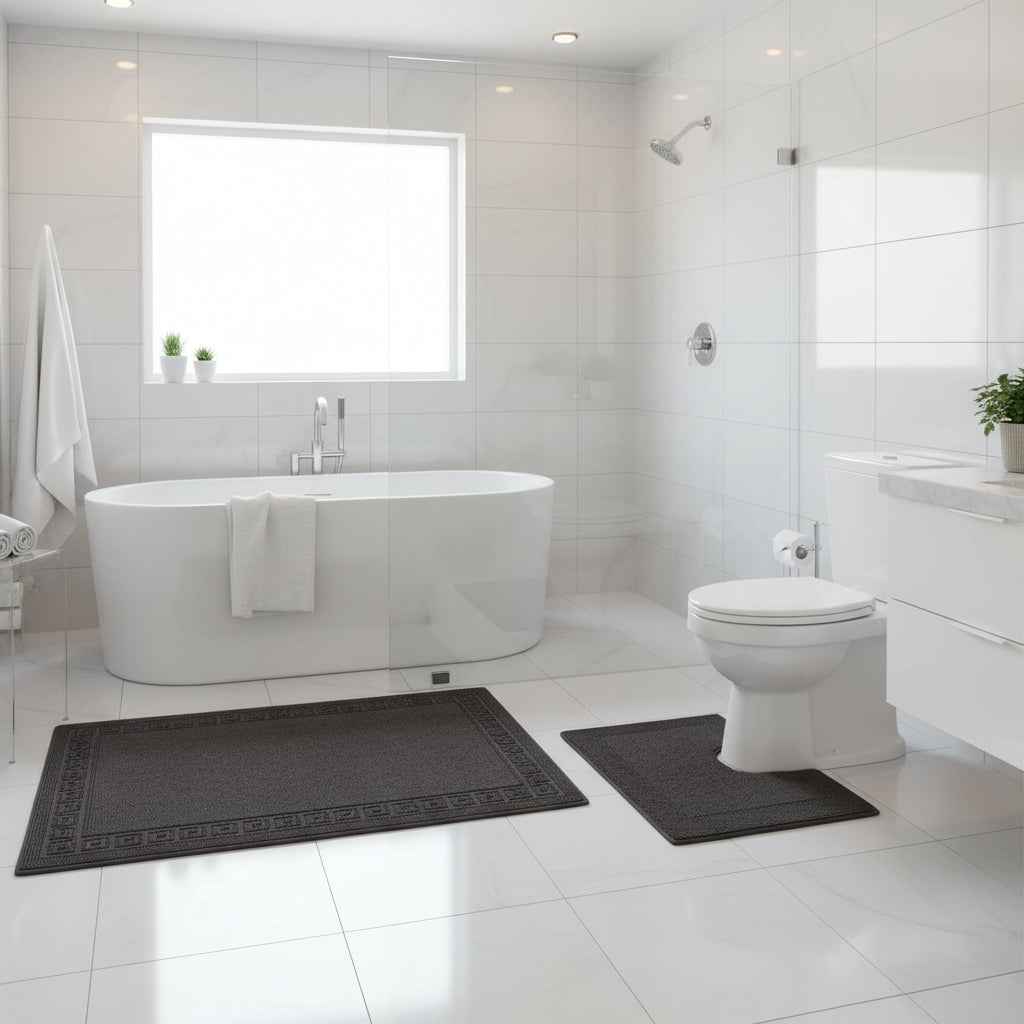 Bath Mat Set Charcoal