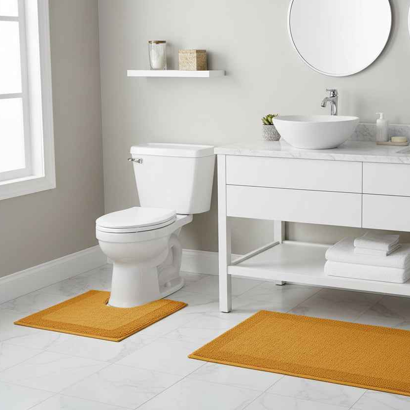 Bath Mat Set Mustard