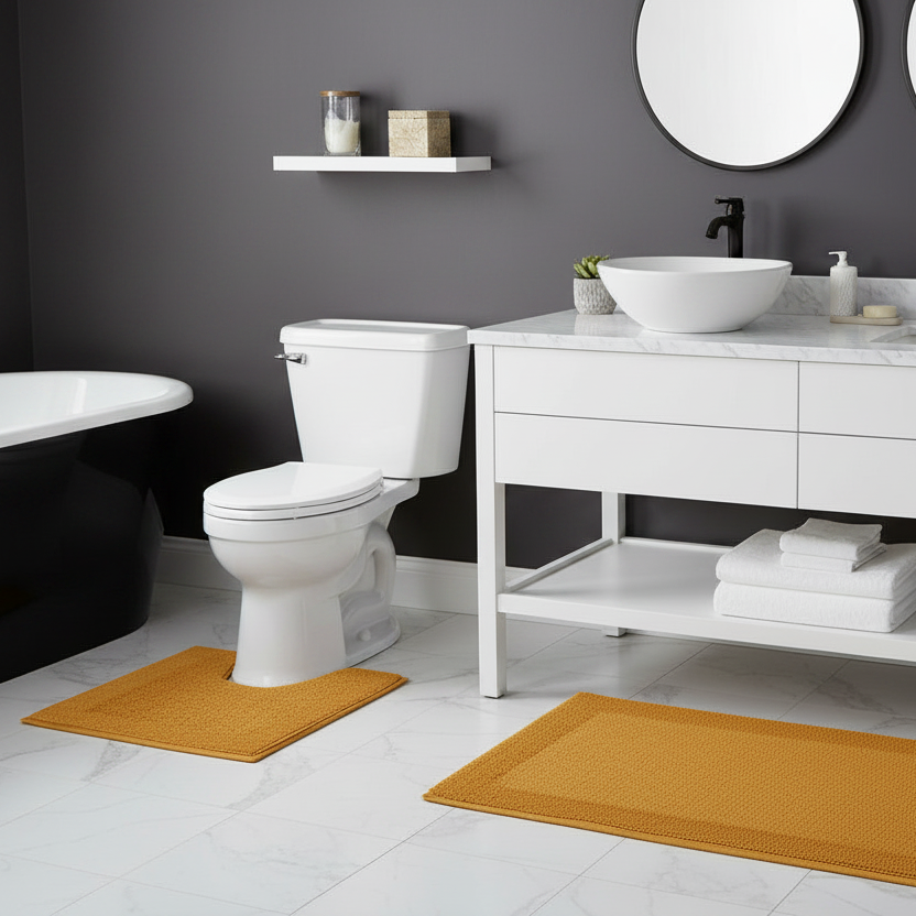 Bath Mat Set Mustard