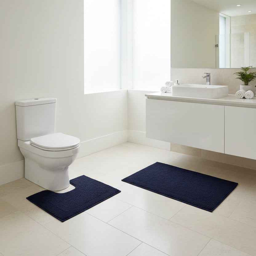 Bath Mat Set Navy