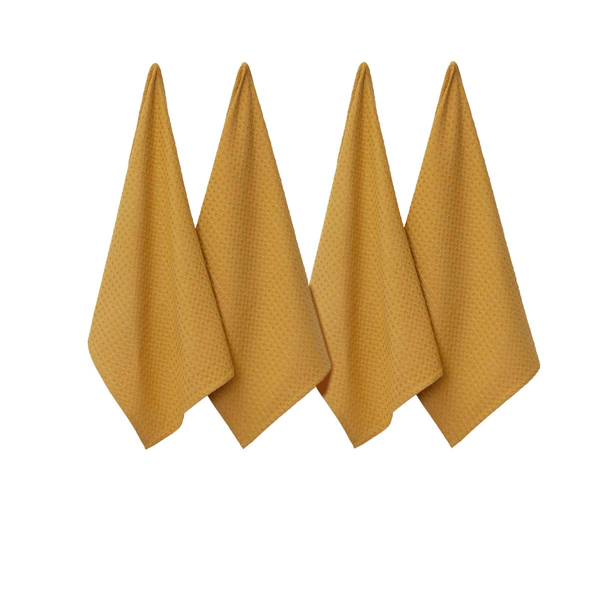 J Elliot Home Waffle Tea Towels Mustard Set of 4 - Royalratri